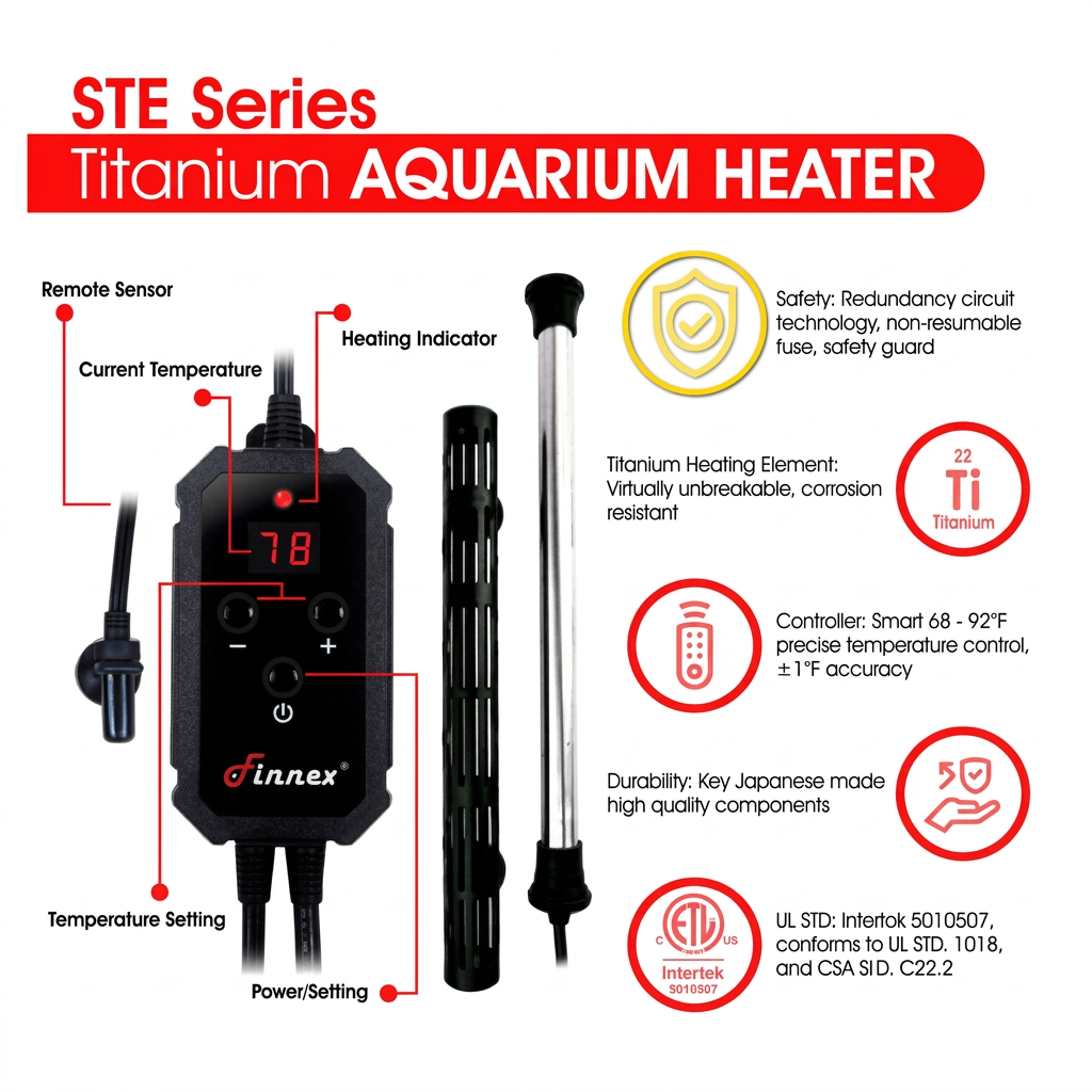 Finnex 400W heater, with digital temperature controller
