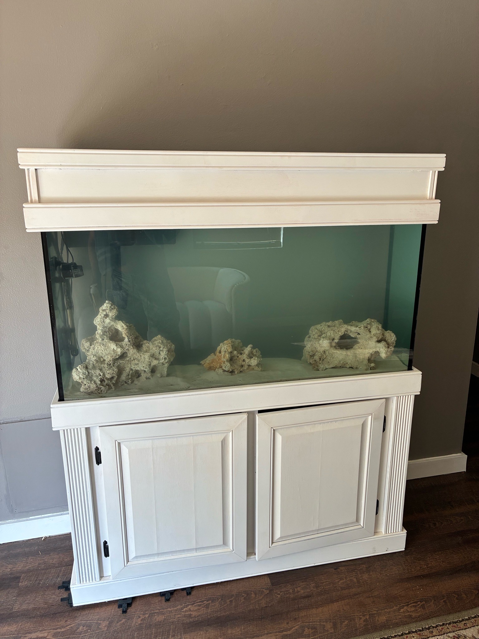 75 gallon reef tank setup with live rock and led lighting